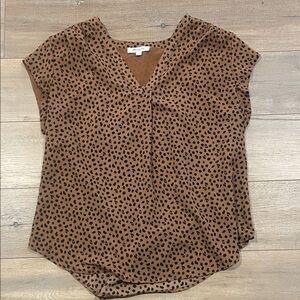 Elegant Brown Leopard Print Blouse